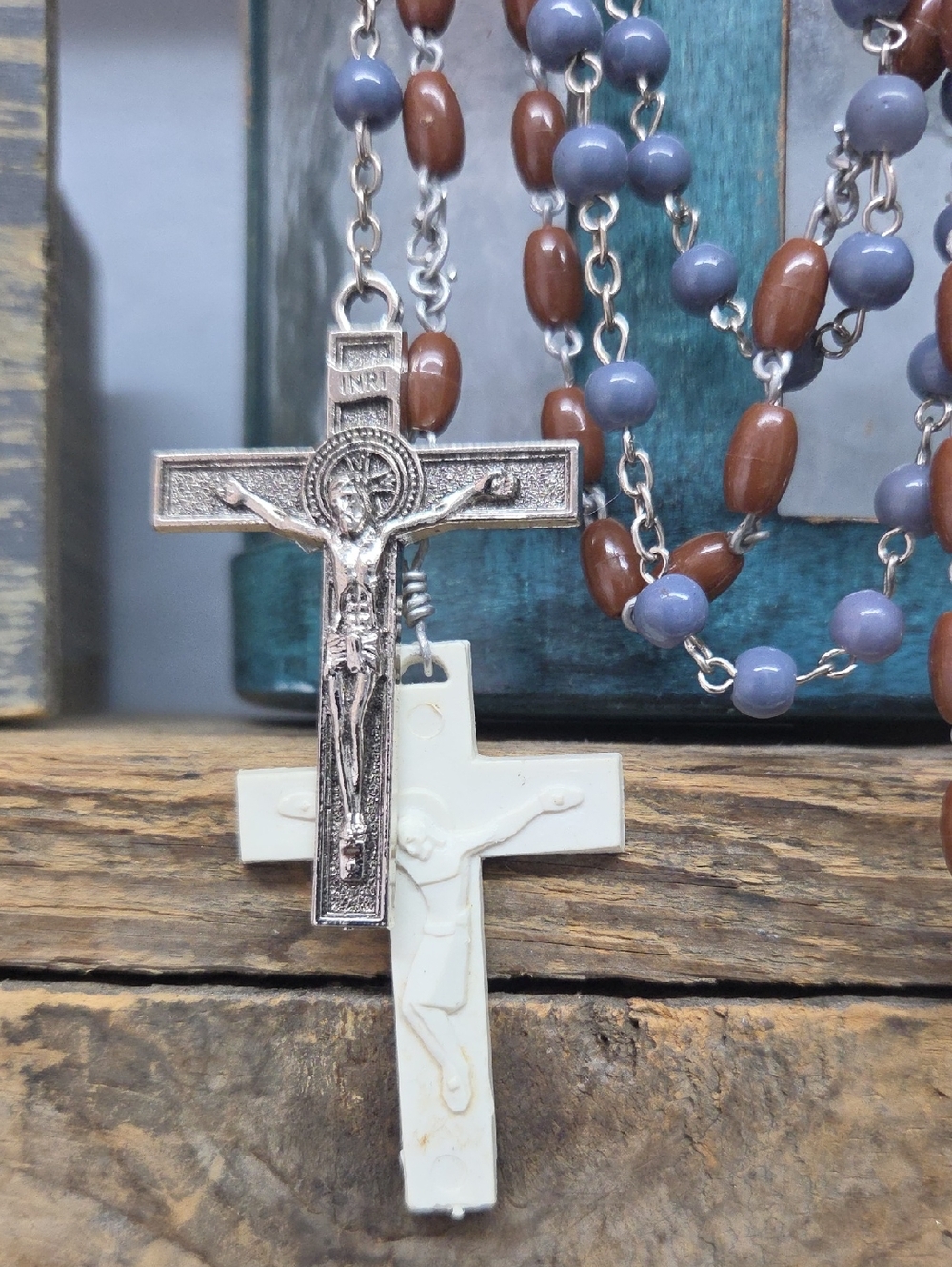 Rosary Bundle with Brown and Lavender Beads - Picture 2 of 5